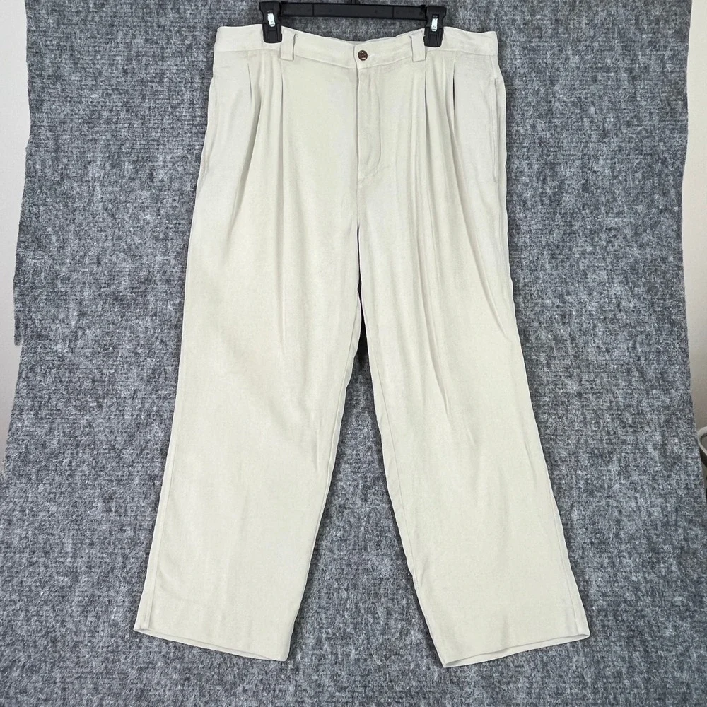 Tommy Bahama Silk Pants Men 36 Vintage Y2K Resort Relaxed Luxury‎ Fit